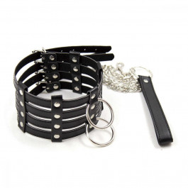   DS Fetish Collar with chain leash black (262402013)