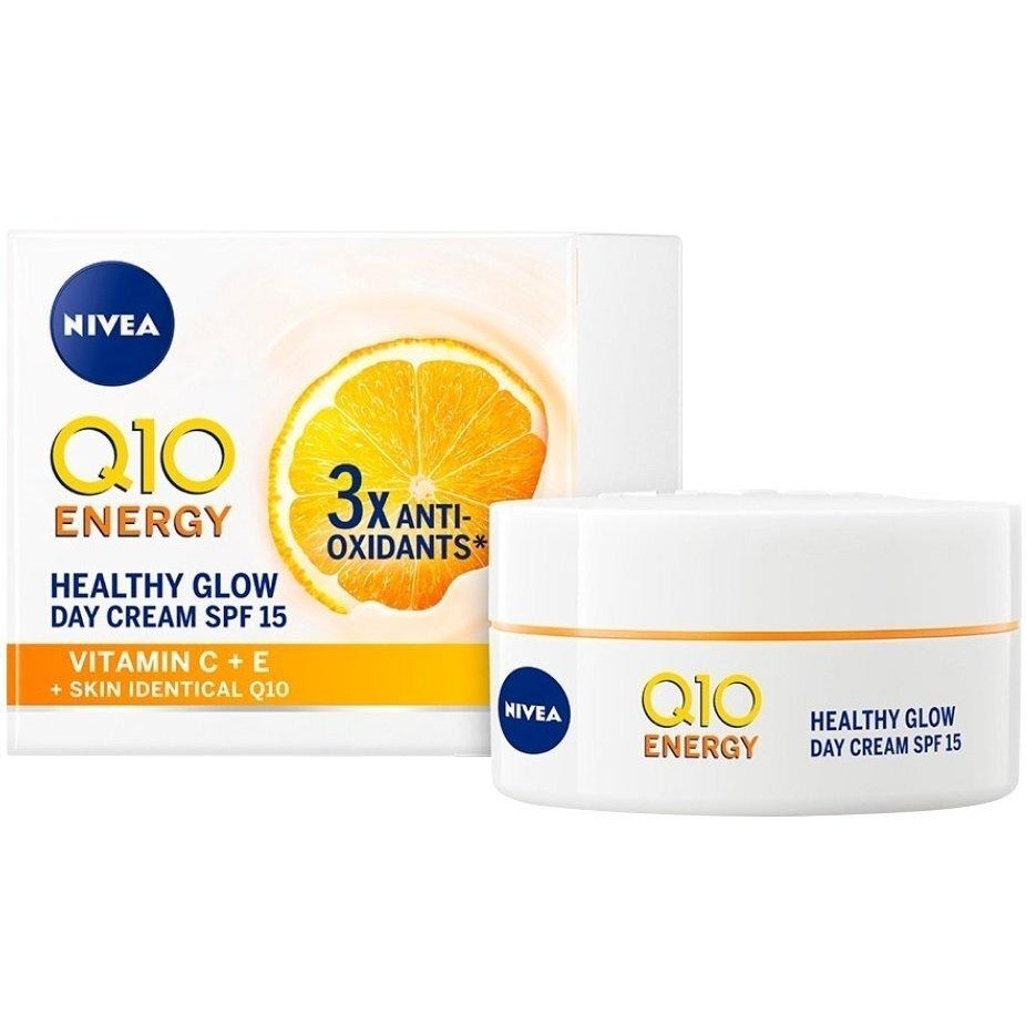 Nivea Денний крем  Q10 Energy SPF 15 Здорове сяйво 50 мл (4005900777249) - зображення 1