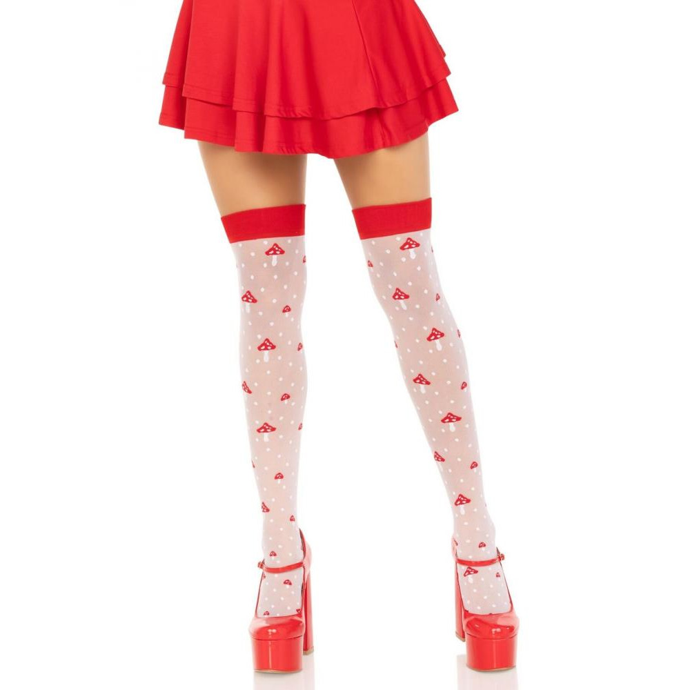 Leg Avenue Magic Mushroom Thigh Highs, білі (714718570181) - зображення 1