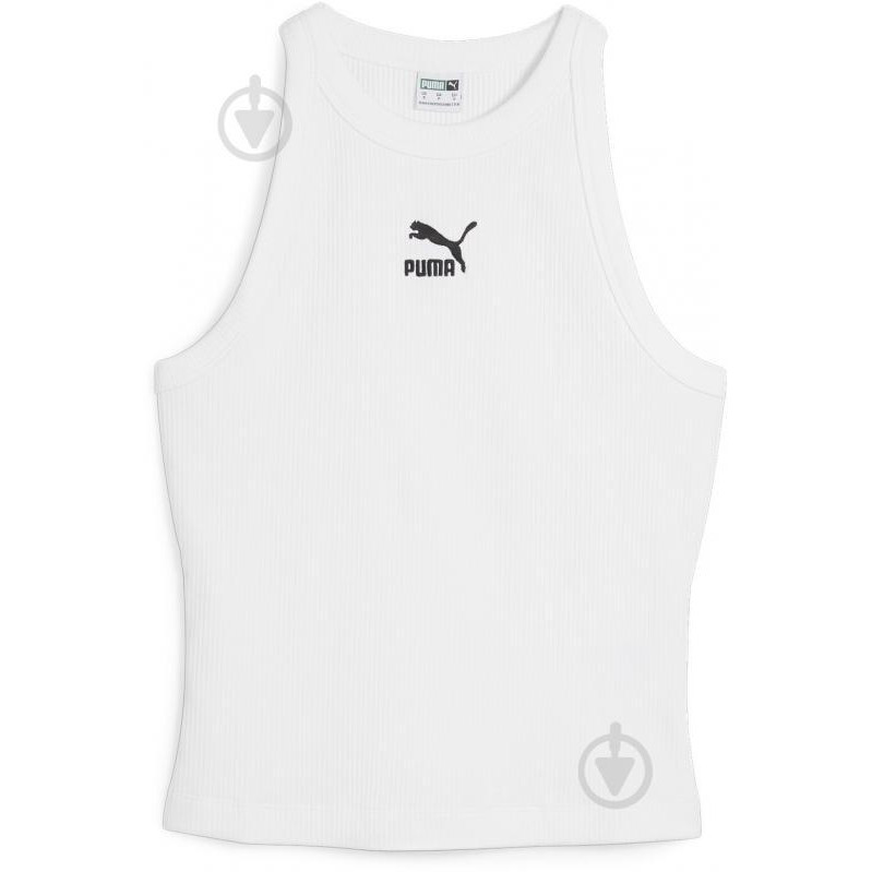 PUMA Біла жіноча майка  CLASSICS Ribbed Slim Tank 624371/02 - зображення 1