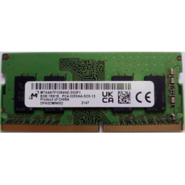   Micron 8 GB SO-DIMM DDR4 3200 MHz (MTA4ATF1G64HZ-3G2F1)