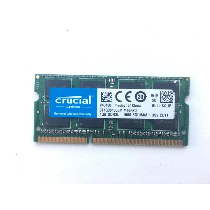 Crucial 4 GB SO-DIMM DDR3L 1600 MHz (CT4G3S160BM) - зображення 1