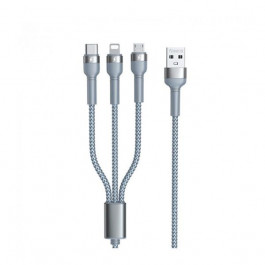   REMAX Jany 3-in-1 USB to Type-C/Lightning/Micro-USB 1.2м Silver (RC-124TH)