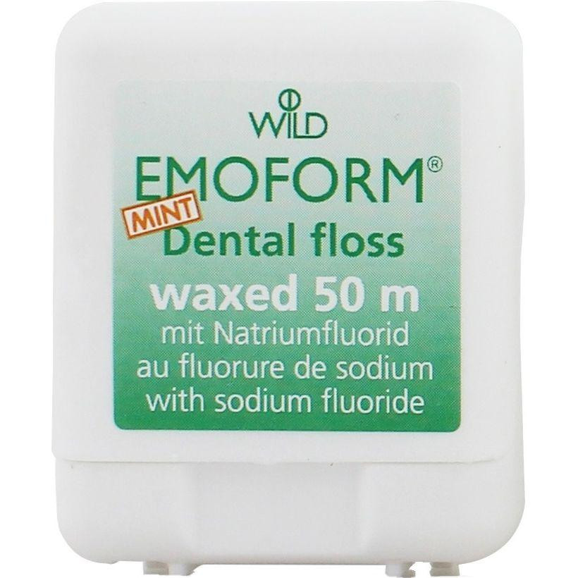 Dr.Wild Зубной флосс  Emoform вощенный c фторидом натрия и мятой 50 м (7611841138604) (11.1412) - зображення 1