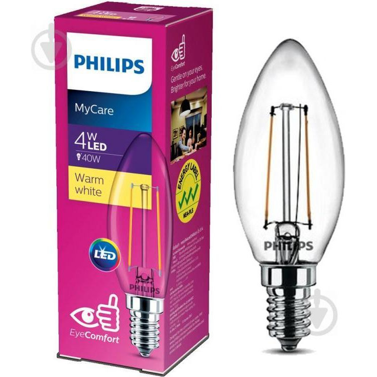 Philips LEDClassic 4-40W B35 E14 830 CL ND APR (929001975508) - зображення 1