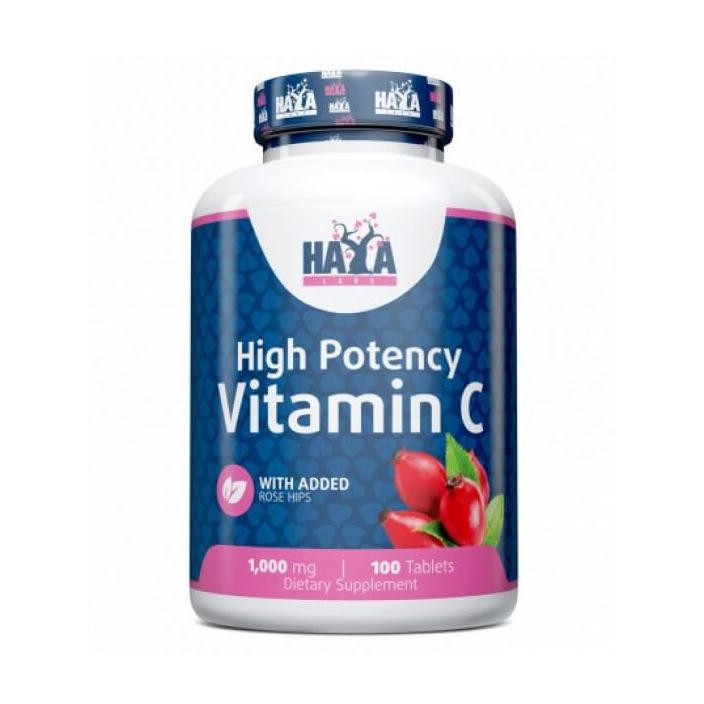 Haya Labs Вітамін С з шипшиною  High Potency Vitamin C with Rose Hips 1000 мг 100 таблеток - зображення 1