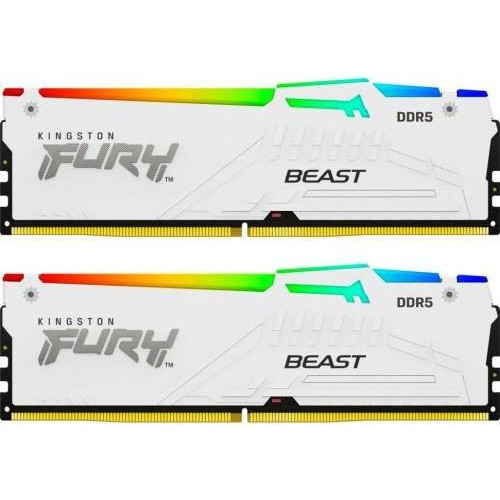 Kingston FURY 64 GB (2x32GB) DDR5 5600 MHz Beast White RGB (KF556C40BWAK2-64) - зображення 1