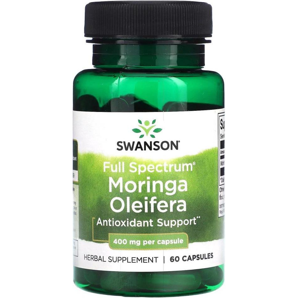 Swanson БАД Моринга, Moringa Oleifera, Swanson, 400 мг, 60 капсул - зображення 1