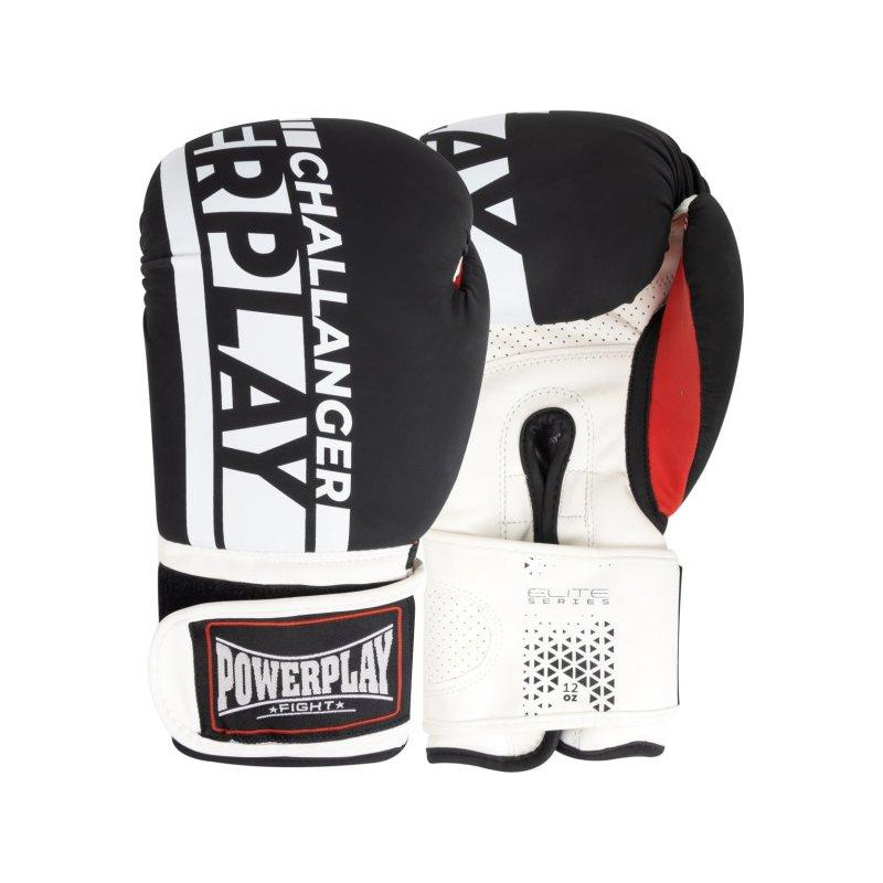 PowerPlay Боксерські рукавиці 3086 Matt Challenger 12oz чорно-білі (PP_3086_12oz_Bl/White) - зображення 1