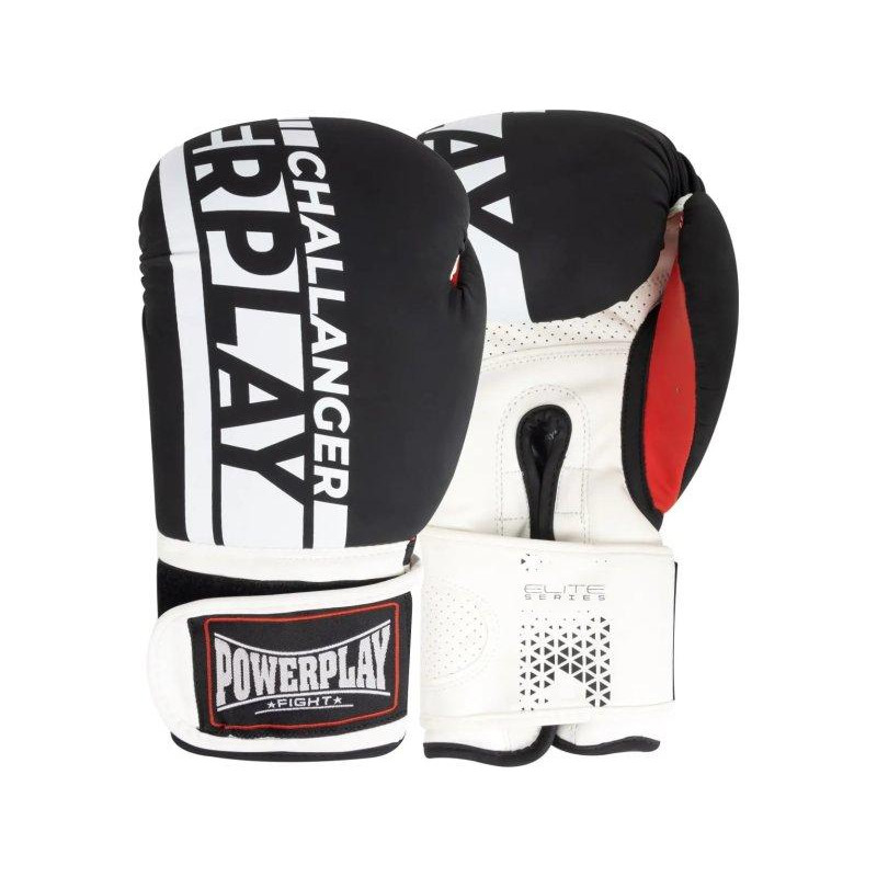 PowerPlay Боксерські рукавиці 3086 Matt Challenger 16oz чорно-білі (PP_3086_16oz_Bl/White) - зображення 1