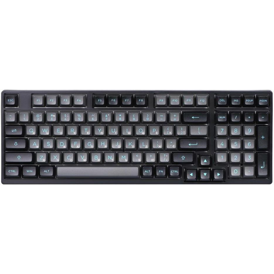 AKKO 3098B Black&Cyan 98Key, CS Jelly White, BT/WL/USB-A, EN/UKR Black (6925758617635) - зображення 1