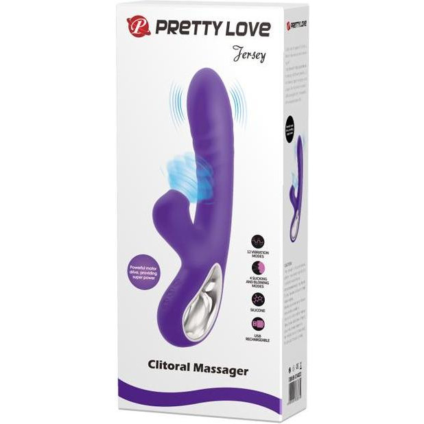 Pretty Love Jersey Clitoral Massager Purple (6603BI1147) - зображення 1