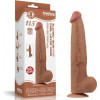 LoveToy Sliding-Skin Dual Layer Dong 13.5" Brown (6452LVTOY940) - зображення 1