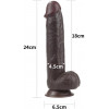 LoveToy 9.5'' Sliding-Skin Dildo Coffee (6452LVTOY462) - зображення 2