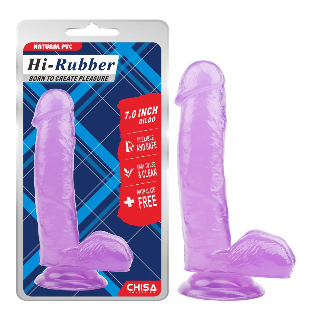 Chisa Novelties Hi Rubber 7.0 "Dildo Purple (6610CN00316) - зображення 1