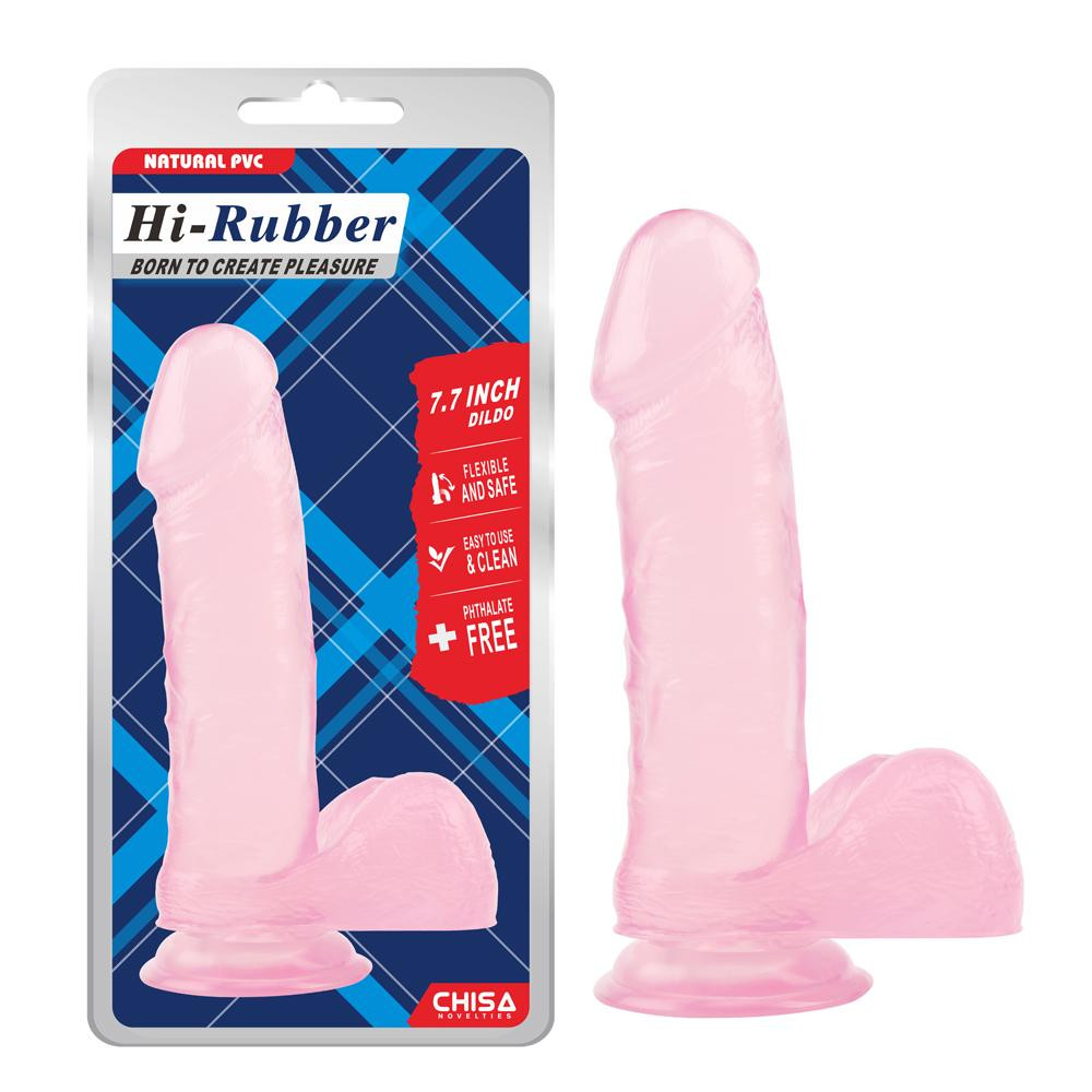 Chisa Novelties Hi-Rubber 7.7 Inch Dildo Pink (6610CN00496) - зображення 1