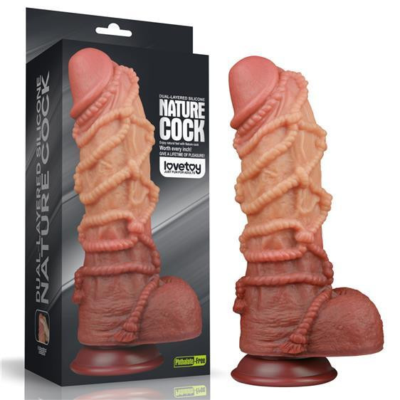 LoveToy Dual-Layered Silicone Cock With Rope 10.5" Flesh (6452LVTOY933) - зображення 1