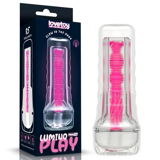 LoveToy Lumino Play Masturbator Pink Glow 8.5" (6452LVTOY961) - зображення 1