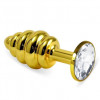 LoveToy LoveToy Анальна пробка Gold Spiral Plug Clear (6452LVTOY563) - зображення 1