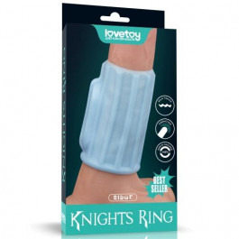   LoveToy Vibrating Spiral Knights Ring 3 блакитна (6452LVTOY892)