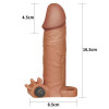 LoveToy Насадка на член Pleasure XTender Vibrating Penis Sleeve Add 2" Brown (6452LVTOY646) - зображення 5