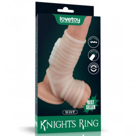   LoveToy Vibrating Wave Knights Ring With Scrotum Sleeve White (6452LVTOY869)