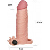 LoveToy Pleasure X-Tender Vibrating Penis Sleeve Add 2" Flesh (6452LVTOY054) - зображення 2