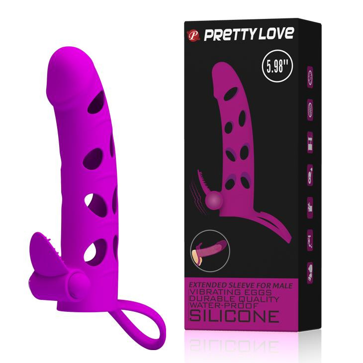 Pretty Love 6" Vibrating Penis Sleeve Pink (6603BI0406) - зображення 1