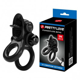   Pretty Love Vibrating Pasionate Cock Ring Black (6603BI1171)