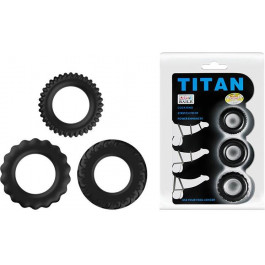   Baile TITAN cock ring set Черные BI0302 (6959532316612)