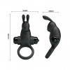 Pretty Love Vibro Penis Ring Rabbit I Black (6603BI0725) - зображення 5