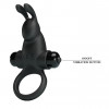 Pretty Love Vibro Penis Ring Rabbit I Black (6603BI0725) - зображення 7