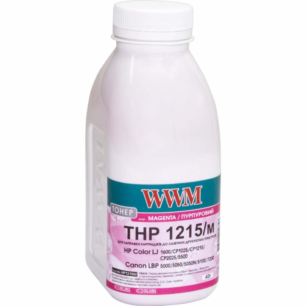 WWM Тонер THP 1215/m для HP CLJ CP1215/CP1515/ CM1312 бутль 40г Magenta (HP1215M) - зображення 1