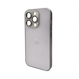   AG Glass Matt Frame Color Logo for Apple iPhone 15 Pro Titanium Grey (AGMattFrameiP15PGrey)