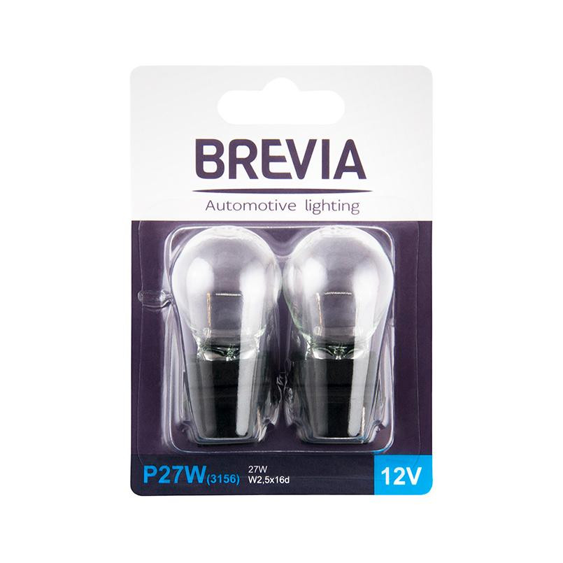 Brevia P27W (3156) 12V 27W W2.5x16d blister 2шт. 12338B2 - зображення 1