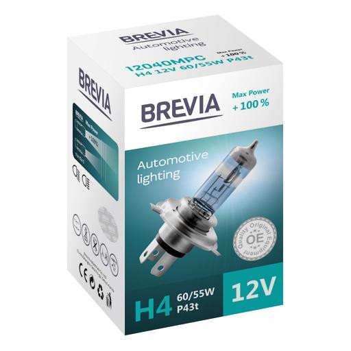 Brevia H4 Max Power 12V 60/55W P43t (12040MPC) - зображення 1