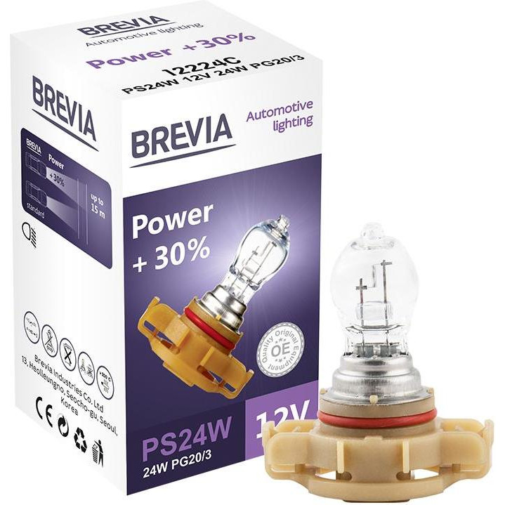 Brevia PS24W 12V 24W PG20/3 Power +30% CP 12224C - зображення 1