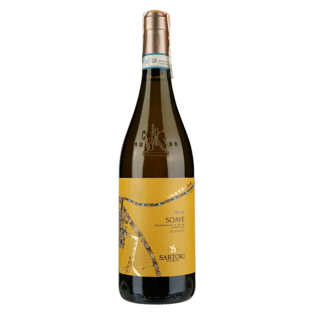 Sartori Вино  Soave Classico Sella DOC, біле, напівсухе, 12,5%, 0,75 л (8005390002100) - зображення 1