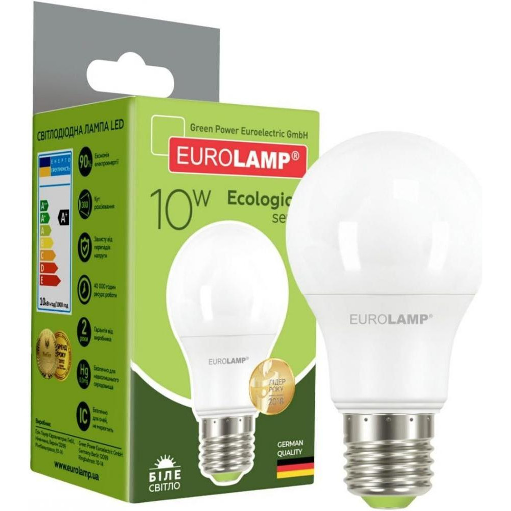 EUROLAMP LED A60 E27 10W 4000K 220V (LED-A60-10274(P)) - зображення 1