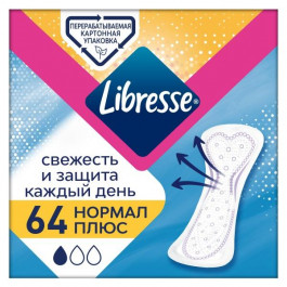   Libresse Щоденні прокладки  Dailies Protect Regular Liners 64 шт (7322540082210)