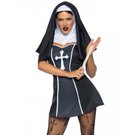   Leg Avenue Костюм монашки , XS, Naughty Nun 2 предмета, черный (LA86984XS)