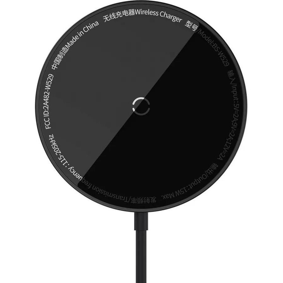 Baseus Simple Mini3 Magnetic Wireless Charger 15W Black (CCJJ040001) - зображення 1