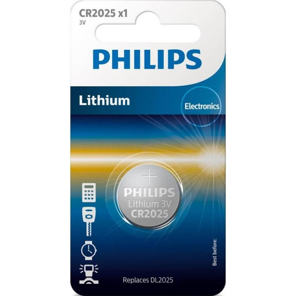 Philips CR-2025 bat(3B) Lithium 1шт (CR2025/01B) - зображення 1