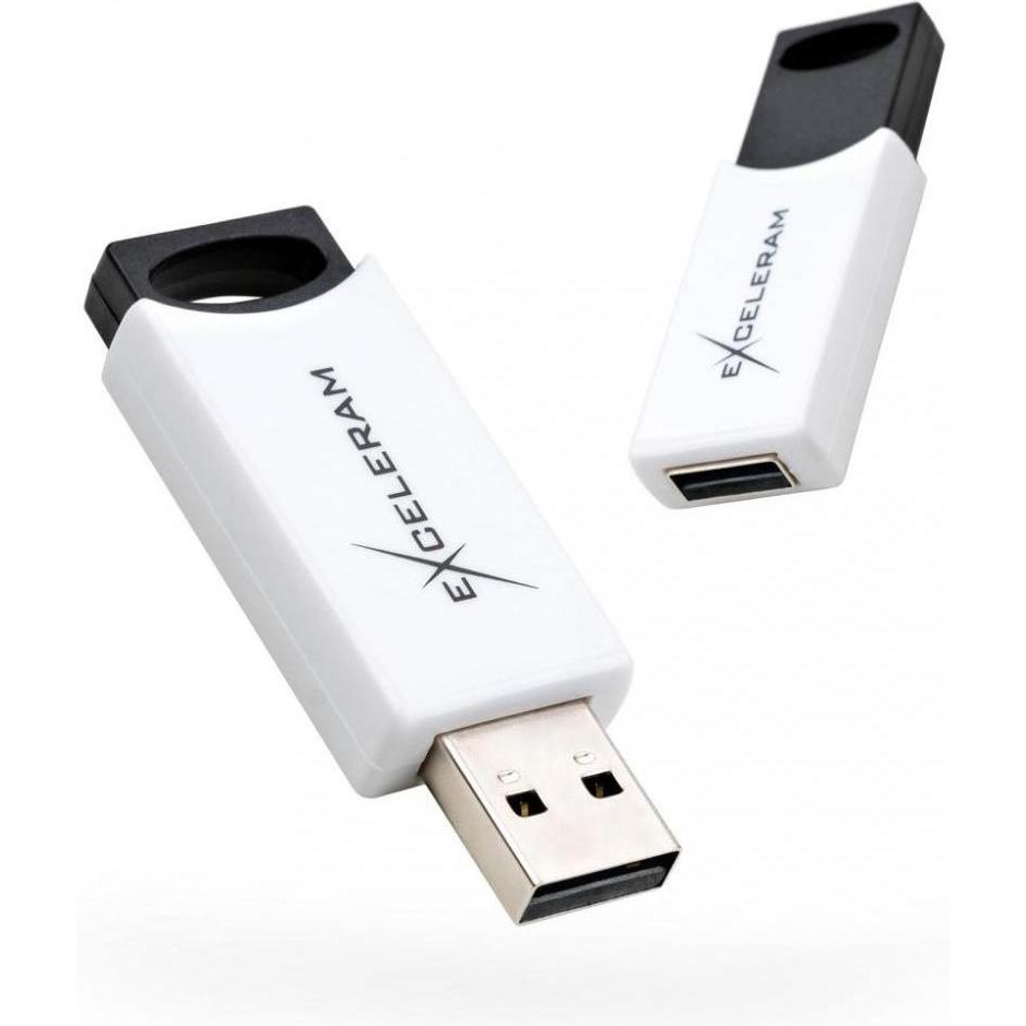 Exceleram 32 GB H2 Series White/Black USB 2.0 (EXU2H2W32) - зображення 1