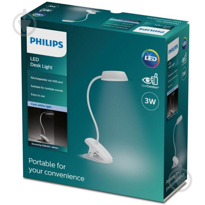 Philips LED Donutclip 3W 4000K 1200mAh White (929003179707) - зображення 1