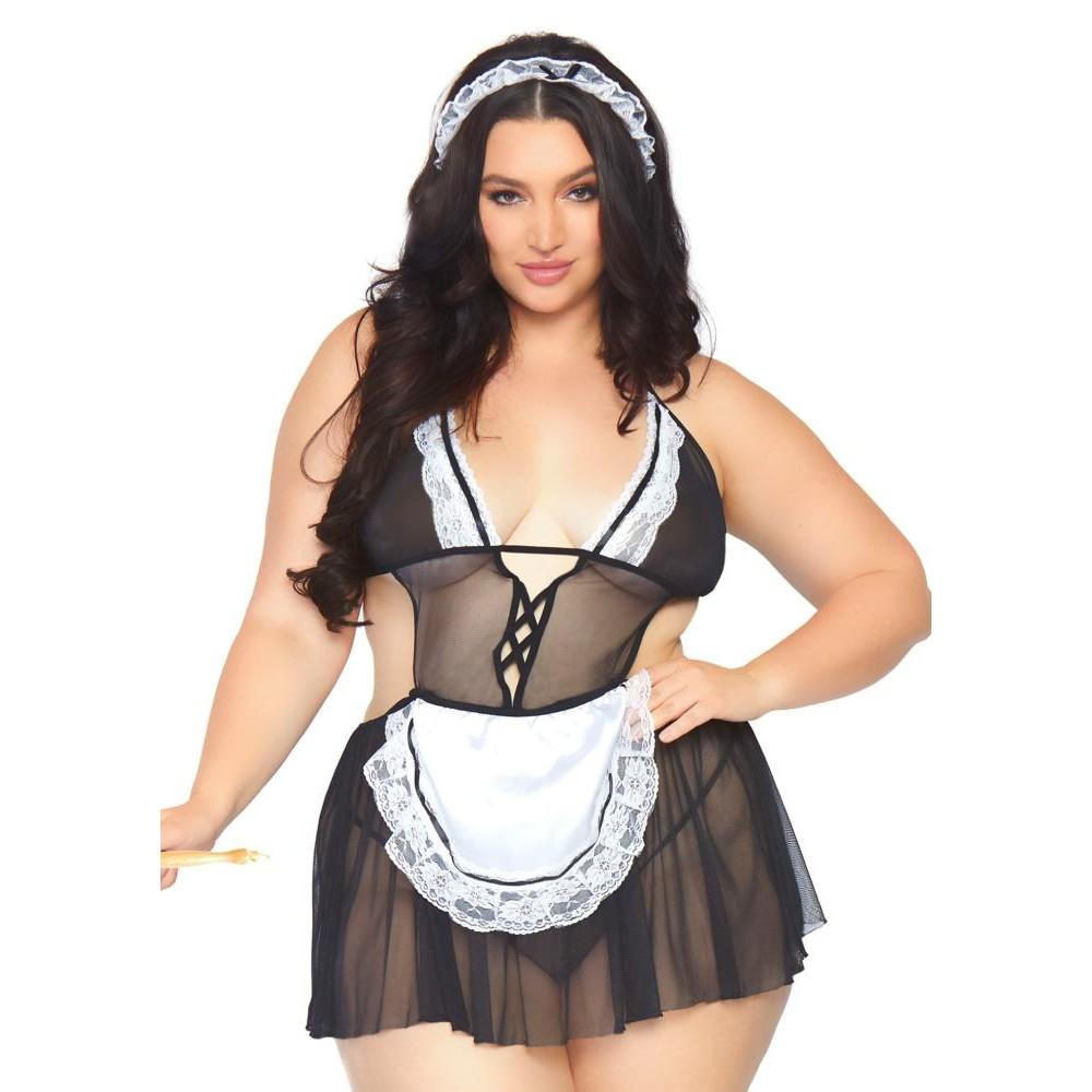 Leg Avenue Комплект нижньої білизни  Roleplay Fantasy French Maid Black/White (87028/Х.2Х) - зображення 1