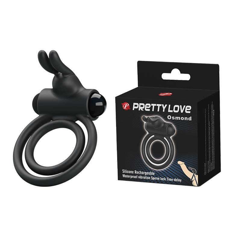 Pretty Love Osmond CockRing Vibro Black (6603BI0490) - зображення 1