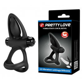   Pretty Love Vibration Cock Ring, 10 vibration functions Black (BI-210306-1)