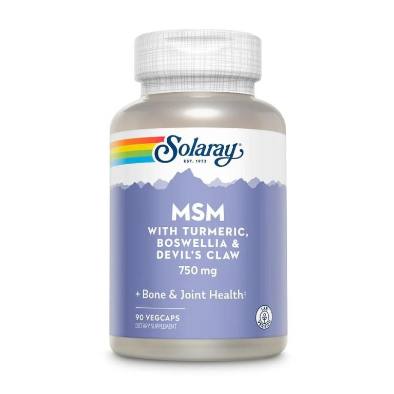 Solaray MSM with Turmeric Boswellia & Devil's Claw 750 mg 90 VegCaps - зображення 1