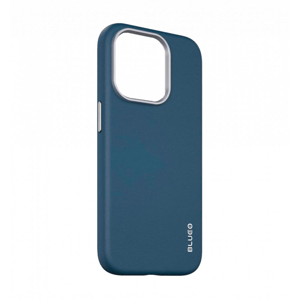 Blueo Чохол для iPhone 14 Pro - Blueo Leather Case with Magsafe, Blue (B52-I14PBL) - зображення 1